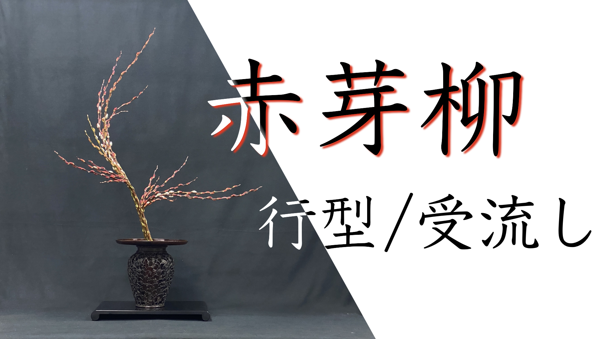 生け花 古流生花 行型 受流し生け の生け方を解説 赤芽柳19本で なんちゃって数生け を生けてみた Ikebana 生け花 古流かたばみ会